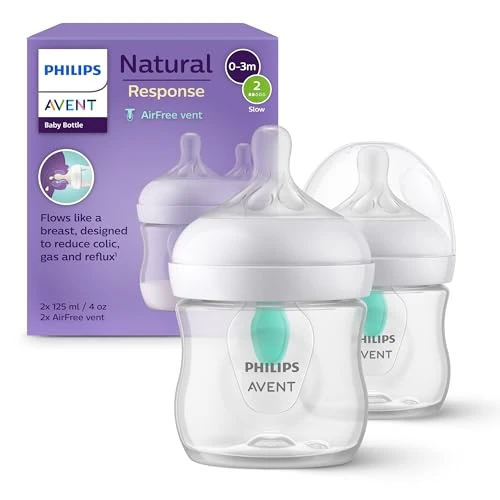 Offerta a tempo: Philips Avent Biberon Natural Response - 2 biberon da 125 ml con valvola Airfree, senza BPA, per neonati e bambini di pochi mesi (modello SCY670/02) - 48% da 24.99 € a 12.99 €