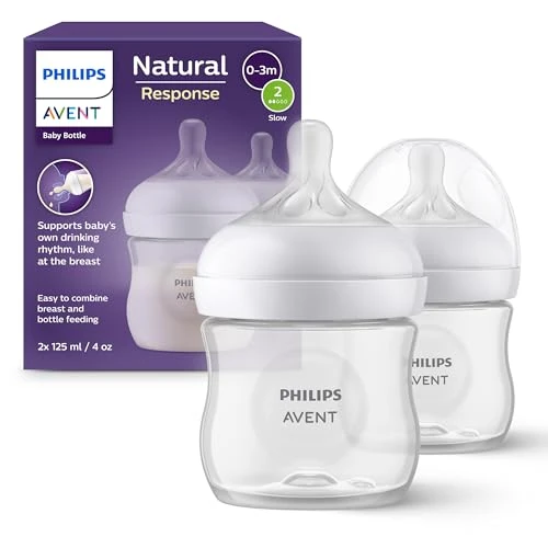 Zeitlich begrenztes Angebot: Philips AVENT Babyflaschen Natural Response – 2x Babyflaschen, 125 ml, für Neugeborene ab 0 Monaten, BPA-frei (Modell SCY900/02) von 15.99 € auf 13.40 € (16% Rabatt)