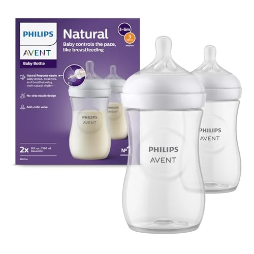 Offerta a tempo: Philips Avent Biberon Natural Response - 2 biberon da 260 ml per neonati da 1 mese in su, senza BPA (modello SCY903/02) - 41% da 24.99 € a 14.79 €