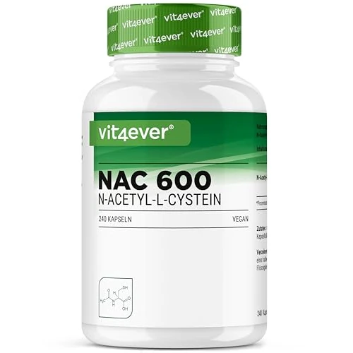 NAC - N-Acetyl L-Cysteine 180 Capsules with 600 mg Each - 6 Month Supply - Vegan - Highly Dosed - Premium Quality