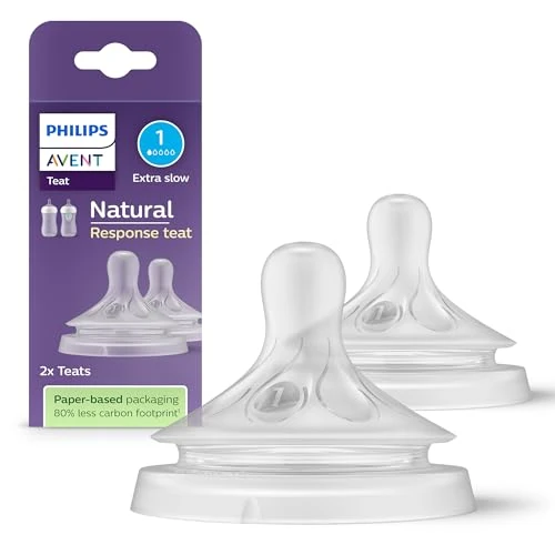 Offerta a tempo: Philips Avent Tettarella per biberon Natural Response - 2 tettarelle per biberon a flusso 1, per neonati, senza BPA (modello SCY961/02) - 50% da 10.99 € a 5.46 €