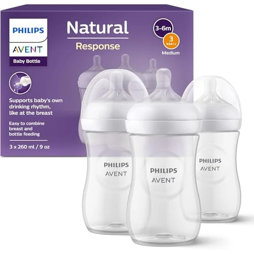 Beperkte aanbieding: Philips Avent Natural Response-babyfles - 3 babymelkflessen van 260 ml voor pasgeboren en oudere baby's, BPA-vrij, voor 1 maand en ouder (model SCY903/03) van 23.99 EUR naar 16.06 EUR (besparing 33%)