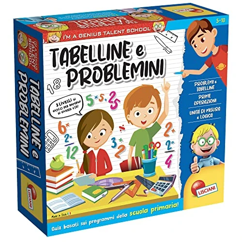 Liscianigiochi I'm a Genius TS Tabelline e Problemini, Multicolore, Medium, 100491