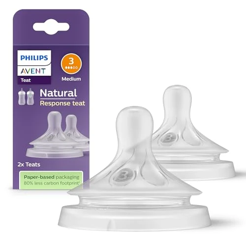 Offerta a tempo: Philips Avent Tettarella per biberon Natural Response - 2 tettarelle per biberon a flusso 3, per neonati da 1 mese in su, senza BPA (modello SCY963/02) - 49% da 10.99 € a 5.59 €