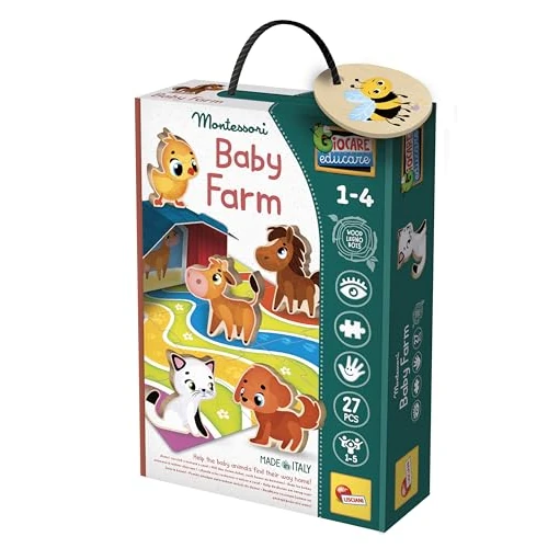 Offre limitée : Lisciani - MONTESSORI WOOD Baby Farm - Jeu en Bois pour Enfants dès 1 An - Aide les Bébé Animaux à Rentrer à la Ferme - Développe Logique - Jeu Éducatif - Fabriqué en Italie de 17.99 EUR à 17.99 EUR (remise 0%)