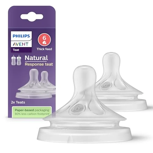 Philips Smoczek Avent Natural Response - 2 x smoczek do butelki firmy Philips dla dzieci, bez BPA, 6+ miesięcy (model SCY966/02)