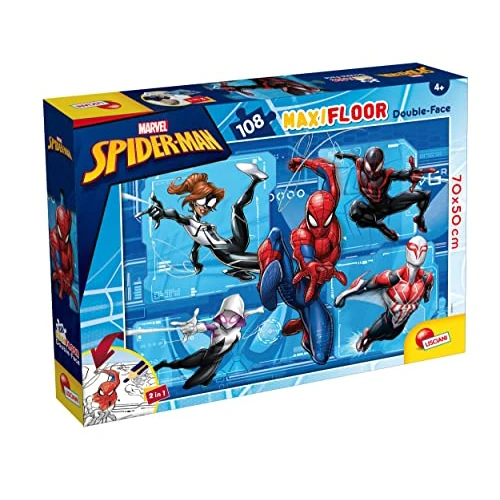 Limited-time offer: Lisciani - Marvel Spider-Man - MaxiFloor Puzzle with 108 Pieces - 3+ Years | Double-Sided Puzzle - Scene with the Superhero and Back to Colour - Patience and Perseverance - Finished Size 70 x 50 cm from 14.63 £ to 14.63 £ (save 0.00%)