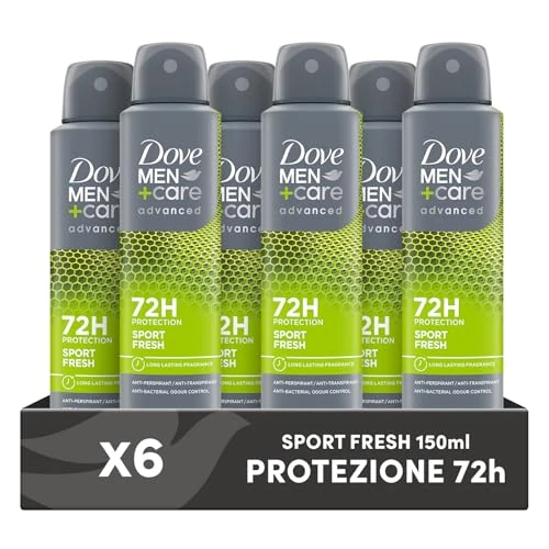 Oferta ograniczona: Dove Dove Men + Care Sport Fresh Spray Advanced Care męski dezodorant, z kremem nawilżającym 1/4, formułą nawilżającą i przyjazną dla skóry, ochrona do 72 godzin, 6 szt. 150 ml z 149.60 PLN na 149.60 PLN (zniżka 0%)
