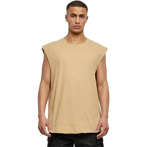 Offerta a tempo: Urban Classics Maglietta Senza Maniche con Bordo Aperto T-Shirt, Beige Union, XXXL Uomo - 40% da 17.90 € a 10.79 €