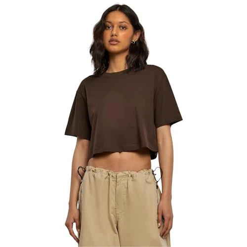 Urban Classics Camiseta de Manga Corta para Mujer, marrón, XXL