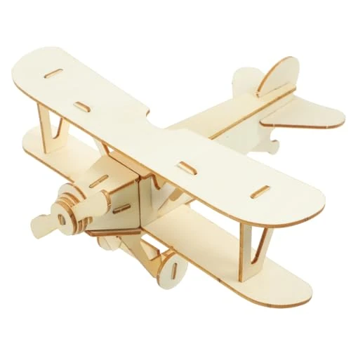 Kisangel Kit Modelo de avión de Madera 3D Puzzle de Madera avión DIY Juguete de artesanía Juguete decoración de para Adorno Escritorio Fiesta de