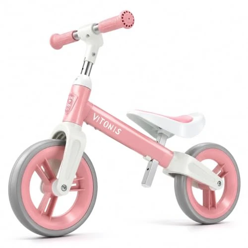 Offerta a tempo: VITONIS Bicicletta Bambini Senza Pedali per 1,5-4 Anni Fino a 25 Kg, volante e sellino Regolabili in Altezza， Monopattino ultraleggero per bambini, adatto sia ai maschietti che alle femminucce, rosa - 0.00% da 54.99 € a 54.99 €
