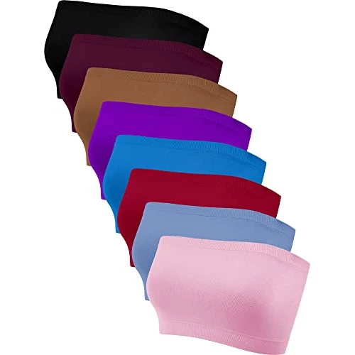 Offre limitée : 8 Pièces Soutiens-Gorge Bandeau pour Femme Bralette Tubulaire Non Rembourré Brassière sans Bretelles (as4, Alpha, m, Regular, Regular, Couleur Stylée) de 24.98 € à 24.98 € (0.00% de remise)