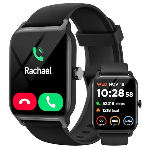 Gydom Męski smartwatch z połączeniem Bluetooth, wbudowany smartwatch Alexa 1,8", SpO2, tętno, sen, 100, sportowy, krokomierz, kalorie, wodoodporny, IP68, dla systemu Android iOS