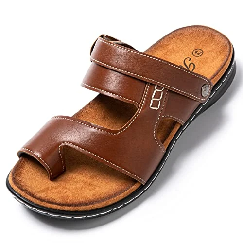 Oferta limitada: JOMIX Chanclas Hombre Verano Sandalias Hombre Verano Piel Chanclas Playa Hombre Piscina Mar Sandalias Hombre Cuero Chanclas de Dedo con Correa Trasera, Caqui, 43 EU de 26.95 € a 21.56 € (ahorro 20%)