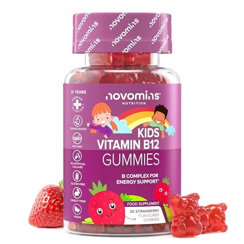 Oferta limitada: Vitamina B12 para Niños - 30 Gominolas - Vitamina B Complex con Vitaminas C, B1, B2, B6 y Biotina - B12 Vitaminas Niños - Apoyo a la Energía y Metabolismo - Vegano y Sin Gluten - Novomins de 9.99 EUR a 9.99 EUR (ahorro 0%)