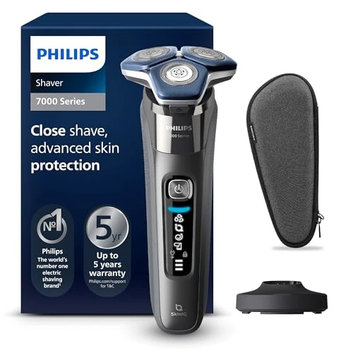 Begrenztes Angebot: PHILIPS Shaver Series 7000 – Elektrischer Nass- und Trockenrasierer für Herren mit aufklappbarem Trimmer, Ladestation & Reiseetui (Modell S7887/35) von 159.68 EUR auf 99.00 EUR (Rabatt 38%)