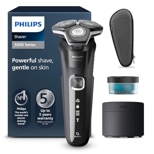 Limited-time offer: Philips Shaver Series 5000 - Wet & Dry Mens Electric Shaver with SkinIQ Technology, Pop-up Trimmer, Travel Case, Quick Clean Pod and Quick Clean Cartridge (Model S5898/50) from 249.99 £ to 109.99 £ (save 56%)