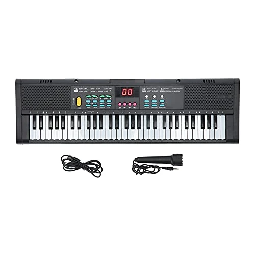 61 Keys Keyboard Piano Portable Electronic Keyboard Musical Instrument for Beginners Kids Black