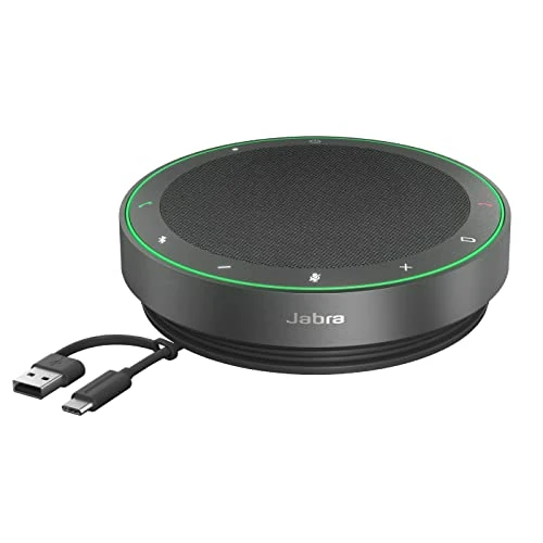 Offerta a tempo: Jabra Speak2 75 Vivavoce Bluetooth senza fili per lavoro, 4 microfoni a cancellazione di rumore, altoparlanti da 65 mm, funzione di collegamento -USB-A e USB-C, Zoom e Google Meet, Grigio scuro - 52% da 413.58 € a 199.90 €