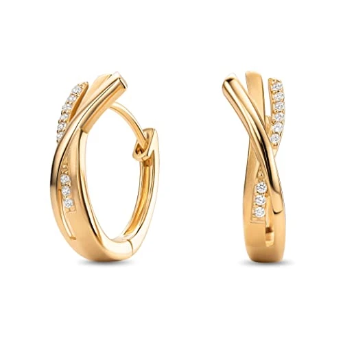 Oferta limitada: Miore Pendientes Mujer Aro Cruzado Plata de Ley 925 Chapada en Oro 18K con Circonitas Cúbicas Brillantes Pendientes Hipoalergénicos Joyería Sofisticada presentada en Estuche de Joyería Regalo de 59.00 EUR a 47.20 EUR (ahorro 20%)