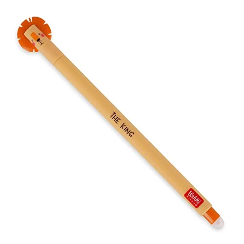 Limited-time offer: Legami Erasable Gel Pen, Ball on the End for Removing Ink Without Consuming the Paper, Orange Heat-Sensitive Ink, Tip Diameter 0.7 mm, Lion Theme from 5.99 £ to 5.99 £ (save 0.00%)