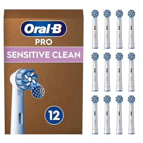 Limited-time offer: Oral-B Pro Sensitive Clean Original Electric Toothbrush Head, X-Shaped & Extra Soft Bristles for Gentle Brushing & Plaque Removal, Pack of 1 (12 Count) Toothbrush Heads, Suitable for Mailbox, White from 49.99 GBP to 24.99 GBP (save 50%)