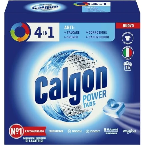 Offerta a tempo: Calgon Tabs 4 in 1 Anticalcare Lavatrice, Confezone da 15 - 20% da 5.99 € a 4.79 €