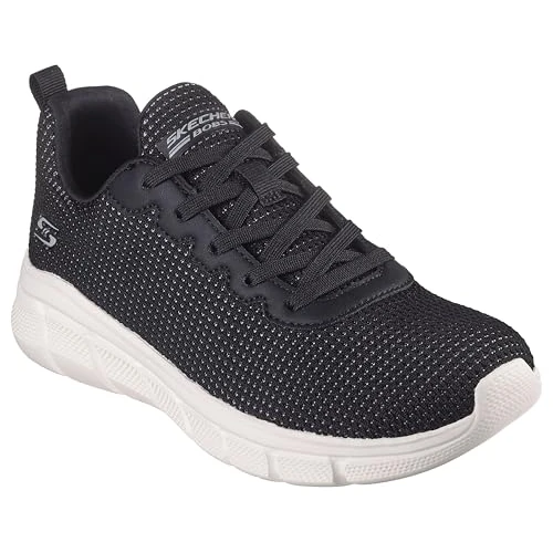 Zeitlich begrenztes Angebot: Skechers Bobs B Flex-Visionary Essence Damen-Sneaker, Schwarz Weiß, 35 EU von 59.95 € auf 49.95 € (17% Rabatt)
