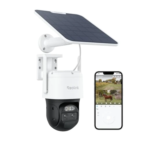Offerta a tempo: Reolink 4K Telecamera da Esterno con SIM 4G LTE, Batteria e Pannello Solare, Auto-Tracking, 355° Pan/90° Tilt, Doppio Obiettivo, Zoom Ibrido 6X, Visione Notturna a Colori, Alexa & Cloud, TrackMix LTE - 18% da 299.99 € a 246.05 €