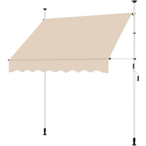 Offerta a tempo: Yaheetech Tenda da Sole per Balcone Esterno Veranda a Bracci Estensibili con Manovella Regolabile Telo Avvolgibile Retrattile Resistente ai Raggi UV Telaio Telescopico Senza Forare 200 x 120 cm Beige - 0.00% da 72.99 € a 72.99 €