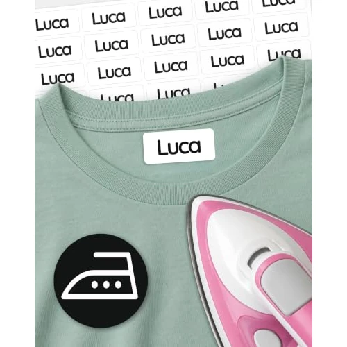 Limited-time offer: melu kids® Iron on Name Labels for Clothes (60 Pieces) - Personalised Kids Name Tags for Clothing and School Uniform - Washable to 60° (White) from 6.99 £ to 6.99 £ (save 0.00%)
