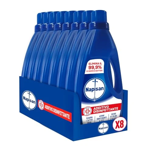Offerta a tempo: Napisan Additivo Disinfettante Lavatrice, 8 Confezioni da 1 Litro di Additivo Liquido per Lavatrice — 35% da 39,92 € a 25,99 €