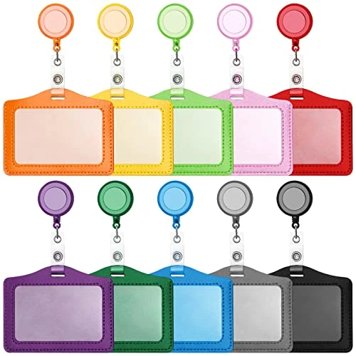 Oferta limitada: NAEBRO 10 soportes retráctiles multicolor para tarjetas de identificación oficina, escuela, piel sintética de 12.99 € a 12.99 € (ahorro 0.00%)
