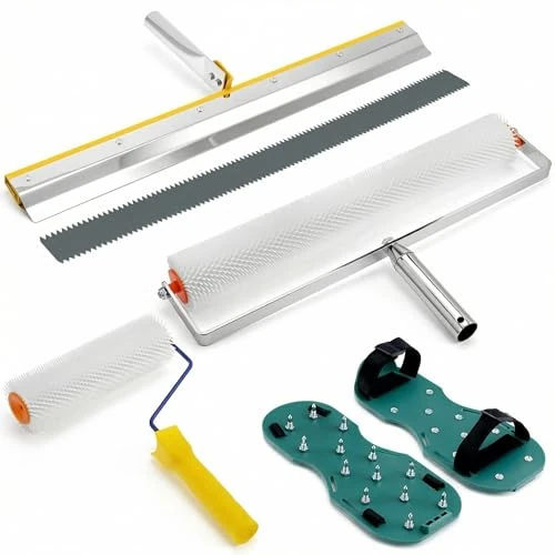 Oferta limitowana: QWORK® Zestaw do podłóg, wałek odpowietrzający + nakładki epoksydowe z kolcami + ściągaczka stojąca ściągaczka do dużych powierzchni z 143.76 zł na 143.76 zł (oszczędź 0.00%)