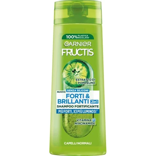 Offerta a tempo: Garnier Fructis Shampoo Fortificante 2in1, Per Capelli Normali, Per Capelli Forti e Luminosi, Con Estratto di Pompelmo e Vitamina B6, Forti & Brillanti, 250 ml - 60.0% da 9.45 € a 3.78 €