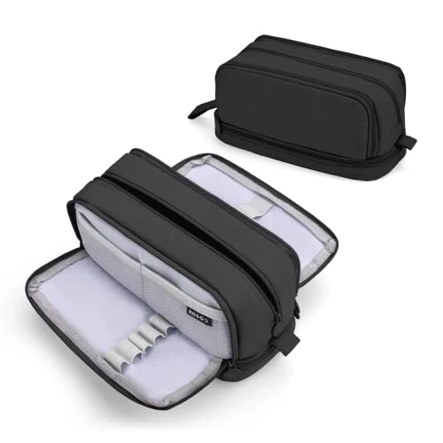 Offre limitée : Sciphylia Trousse Scolaire Grande Capacité Trousse à Crayons avec 4 Compartiments Sac à Crayons Trousse de Maquillage de Bureau pour Organisateur de Papeterie pour Femmes Hommes Filles Garçons, Noir de 17.99 € à 13.29 € (26% de remise)