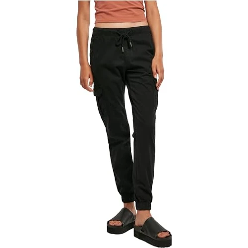 Oferta limitada: Urban Classics Ladies’ High-Waist Cargo Jogging Mujer Pantalones de Deporte Negro de 39.90 € a 23.31 € (ahorro 42%)