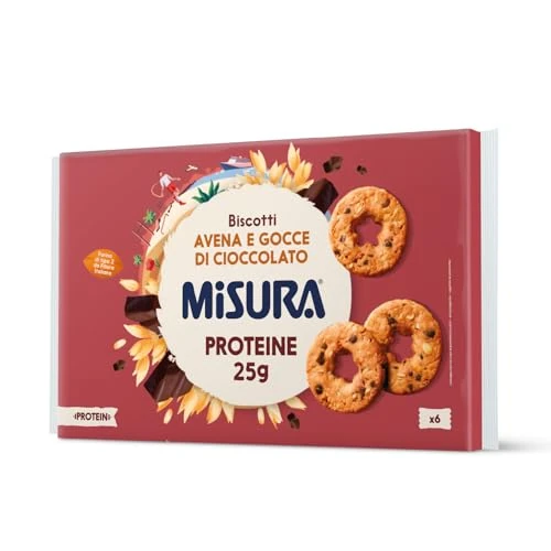 Ciastka kruche Biscotti con Goccie Cioccolato Fiocchu di Avena 260g Misura