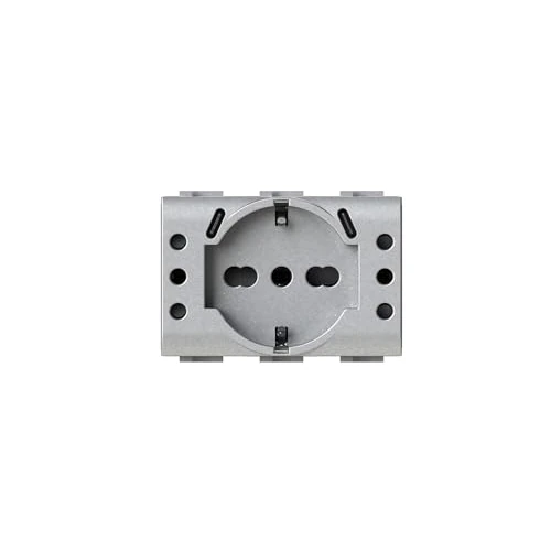 4box – Presa multipla da incasso USB P503 compatibile Bticino® LivingLight™, con 4 prese elettriche e 2 porte USB-C 3.0 per ricarica rapida. Installabile in scatola 503. Colore Tech