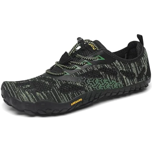 Oferta limitowana: SAGUARO unisex minimalistyczne buty fitness do joggingu multisport siłownia szlak, turystyka, wewnątrz i na zewnątrz, Krokodyl zielony, 45 EU z 158.52 zł na 158.52 zł (oszczędź 0.00%)