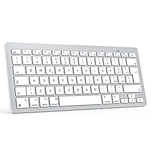 Tijdelijke aanbieding: OMOTON Bluetooth-toetsenbord voor Mac OS, draadloos toetsenbord voor Macbook Pro/Air, Imac, Mac Mini, Mac Pro, QWERTY IT-lay-out, zilver van 66.00 € naar 66.00 € (0.00% korting)