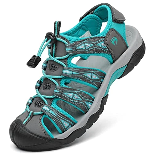 Offerta a tempo: Dannto Sandali Sportivi Donna Traspirante All'aperto Antiscivolo Escursionismo Sandali da Trekking Passeggiata Arrampicata(grigio blu,38) - 5% da 37.99 € a 36.09 €