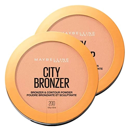Offerta a tempo: Maybelline New York City Bronzer Terra Abbronzante Colore 200 Medium Cool Formula con Pigmenti Soffici e Burro di Cacao per un Look Naturale - 2 Cosmetici - 6% da 31.39 € a 29.59 €