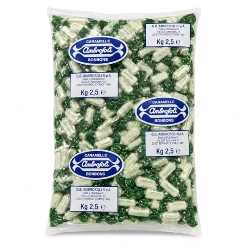 Offerta a tempo: Ambrosoli Caramelle Menta Forte – Caramelle alla Menta dal Gusto Intenso e Rinfrescante, Senza Glutine, Busta 2,5 kg - 18% da 18.90 € a 15.53 €