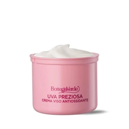 Offerta a tempo: Bottega Verde - Uva Preziosa Ricarica Crema Viso, 50ml, Antiossidante e Idratante, con Estratto Iperfermentato di Uva Rossa, per Pelli Normali - 50% da 22.00 € a 10.99 €
