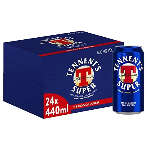 Offerta a tempo: Tennent's Super Birra Lattina, Pacco da 24 x 44 cl - 21% da 45.36 € a 35.76 €