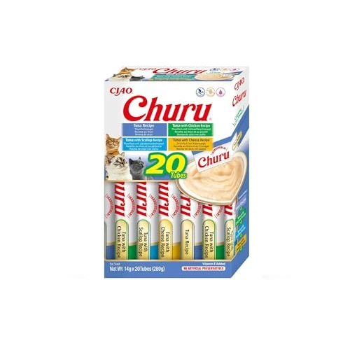 Offerta a tempo: INABA Churu, Snack per Gatti Cremoso, Multipack al Tonno, 20x14g - 0.00% da 14.99 € a 14.99 €
