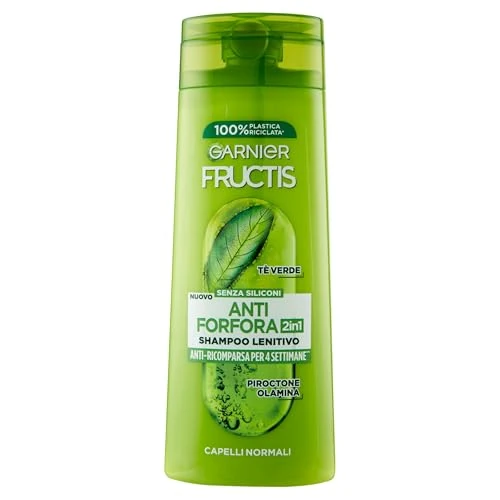 Garnier Fructis 2-in-1 Beruhigendes Shampoo für normales Haar, Anti-Schuppen-Wirkung, mit grünem Tee und Piroctone Olamin, 250 ml