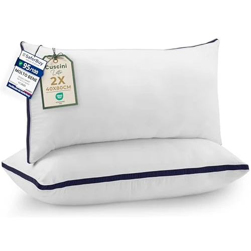 Tijdelijke aanbieding: Utopia Bedding Kussens Set van 2, 40 x 80 cm Beddenkussens, Hoofdkussens Zacht en Ademend Stof met Holle Vezelvulling (Marineblauw) van 26.99 € naar 26.99 € (0.00% korting)